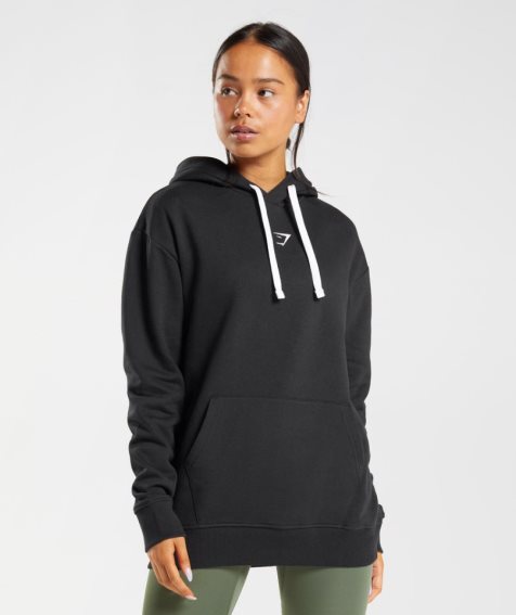 Women's Gymshark Fraction Hoodie Black | CA 386A71